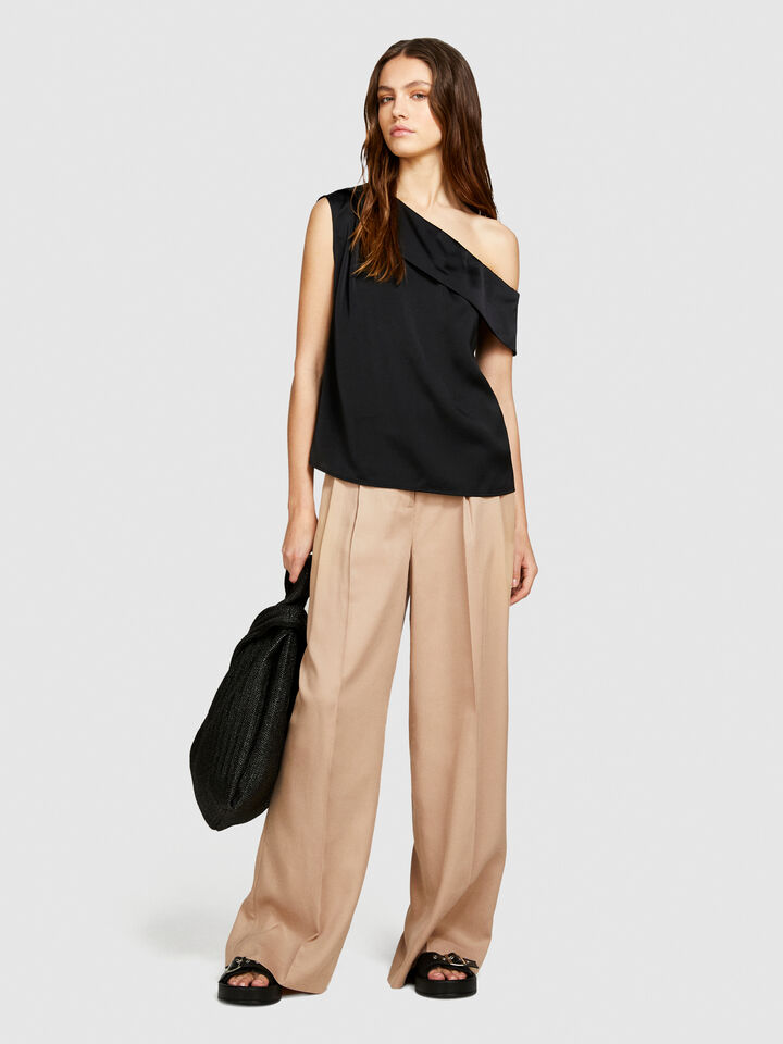 Single-shoulder top - women's tops - Black | Sisley image number 1